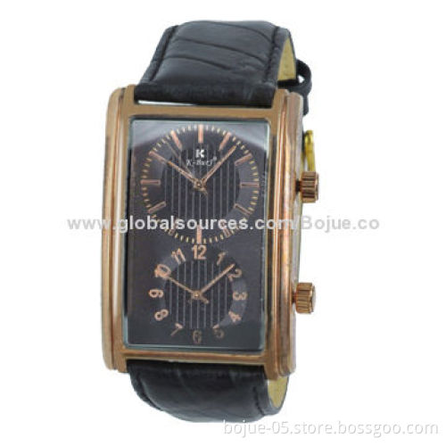 Square Case Dual-time Zone Watch, Japan Movement, 3ATM Waterproof